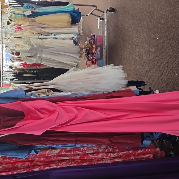 Lipstick Pink Prom Dress - Picture 2 of 5